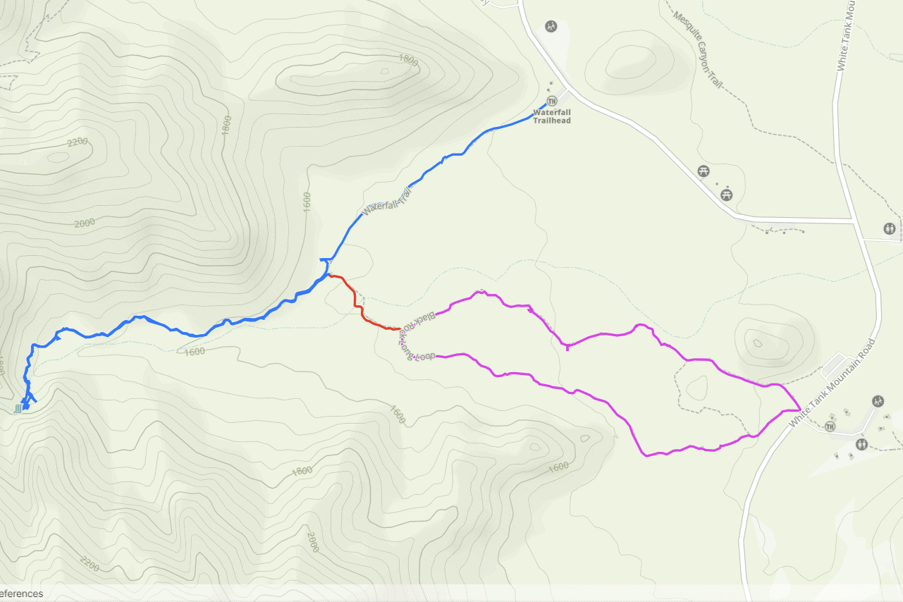 Black Rock Trail and Waterfall Trail Maps.