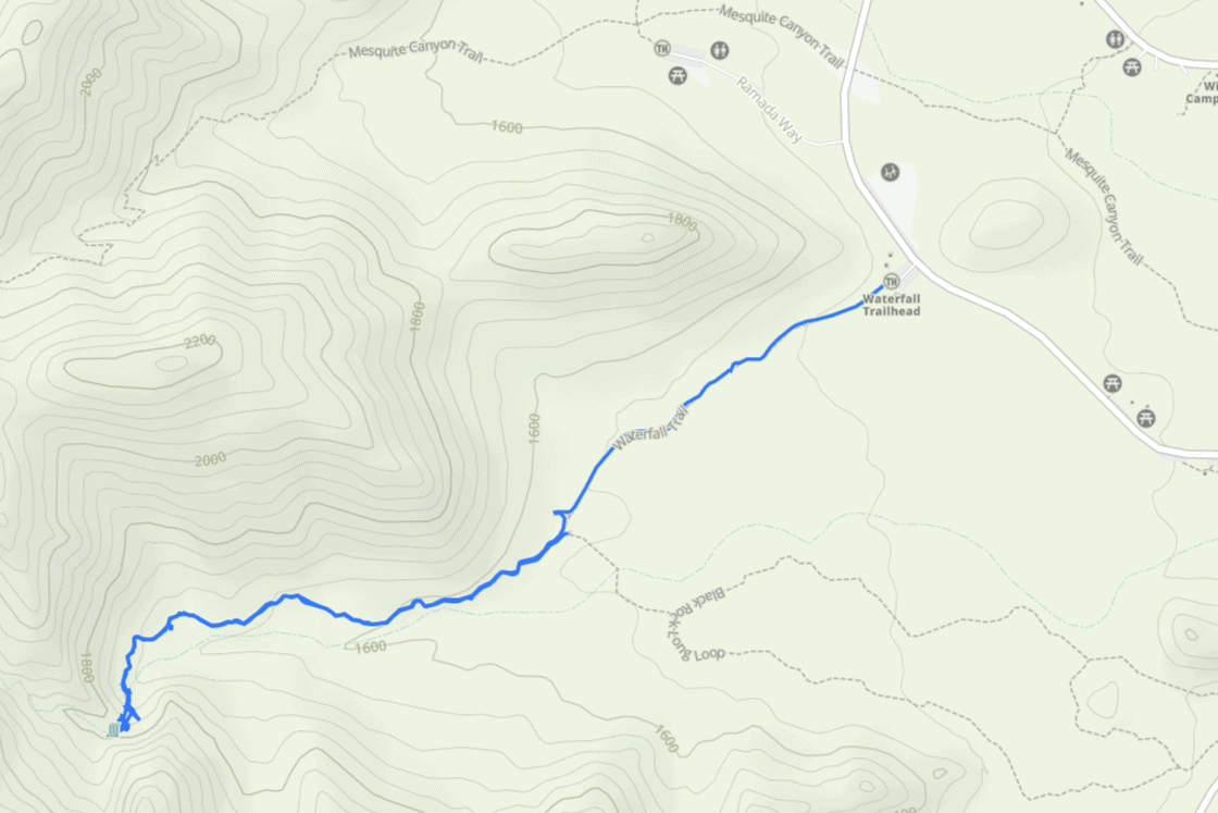Map Of Waterfall Trail In White Tank Mountains.