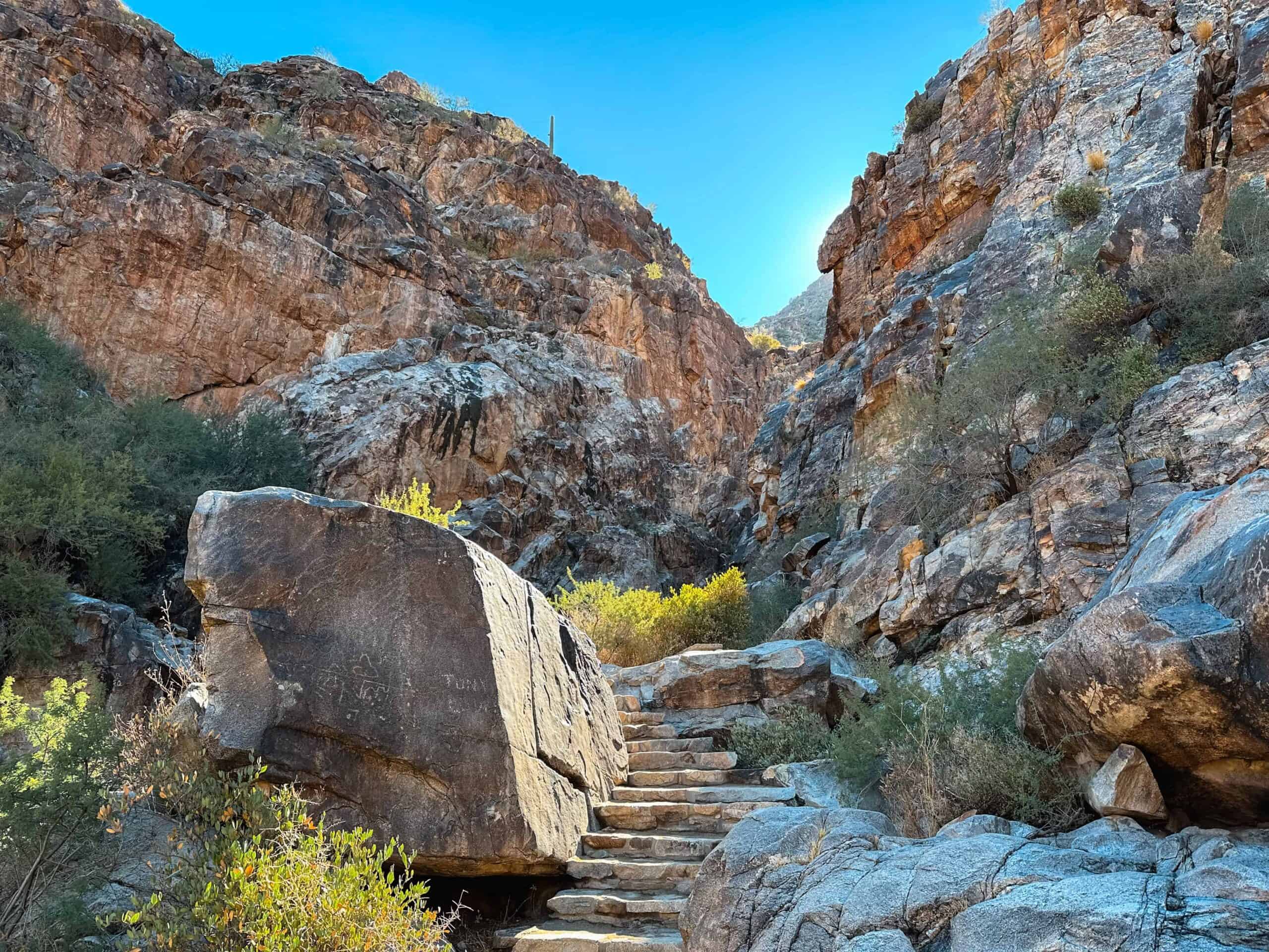 Petroglyphs And Stone Steps In White Tank Mountain Regional Park.