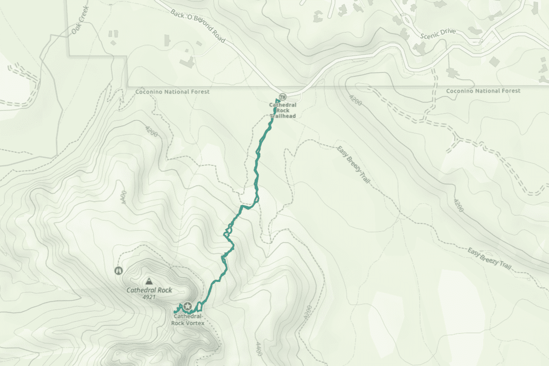 Cathedral Rock Trailhead In Sedona, Arizona | Map.